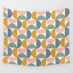Bauhaus Mid Century Modern Geometric Pattern XVI Wall Tapestry Gallery Image 4