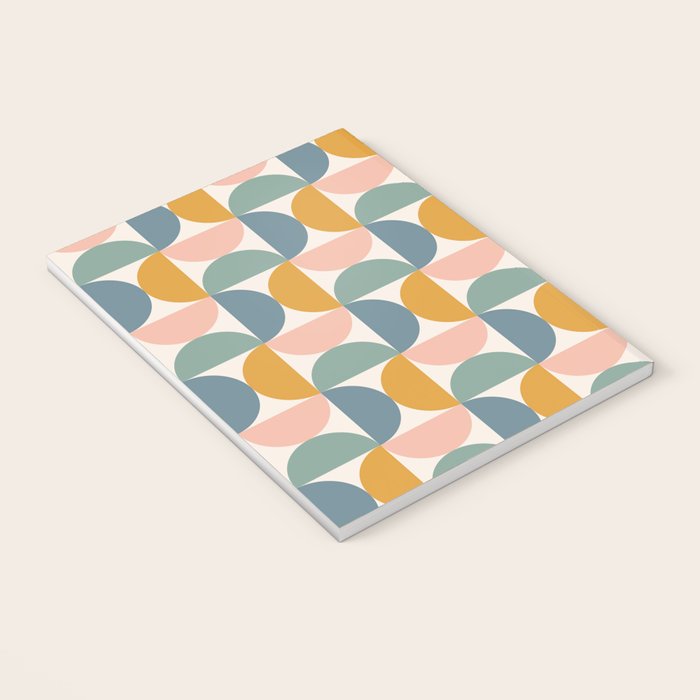 Bauhaus Mid Century Modern Geometric Pattern XVI Notebook Gallery Image 3