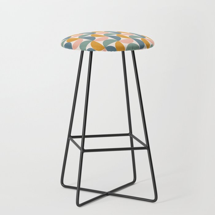 Bauhaus Mid Century Modern Geometric Pattern XVI Stool Gallery Image 1
