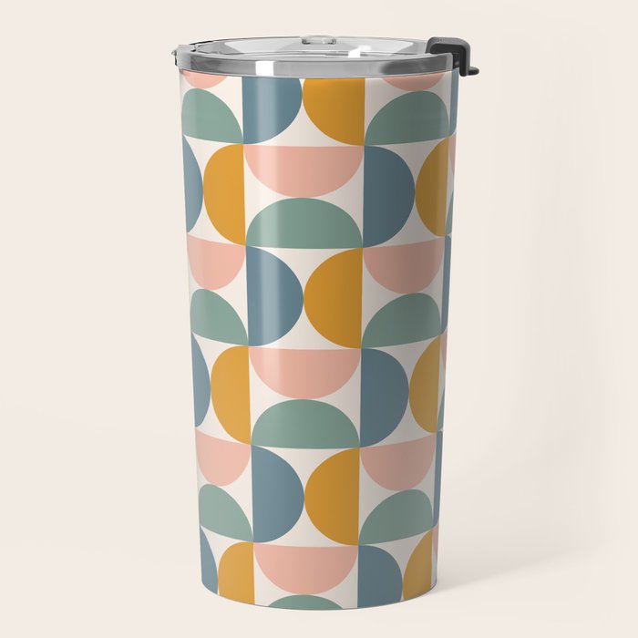 Bauhaus Mid Century Modern Geometric Pattern XVI Travel Mug Gallery Image 2