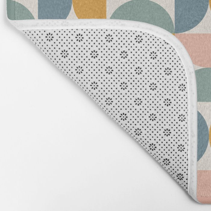 Bauhaus Mid Century Modern Geometric Pattern XVI Bath Mat Gallery Image 2