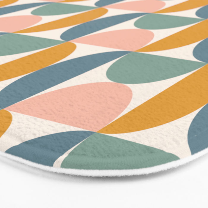 Bauhaus Mid Century Modern Geometric Pattern XVI Bath Mat Gallery Image 3