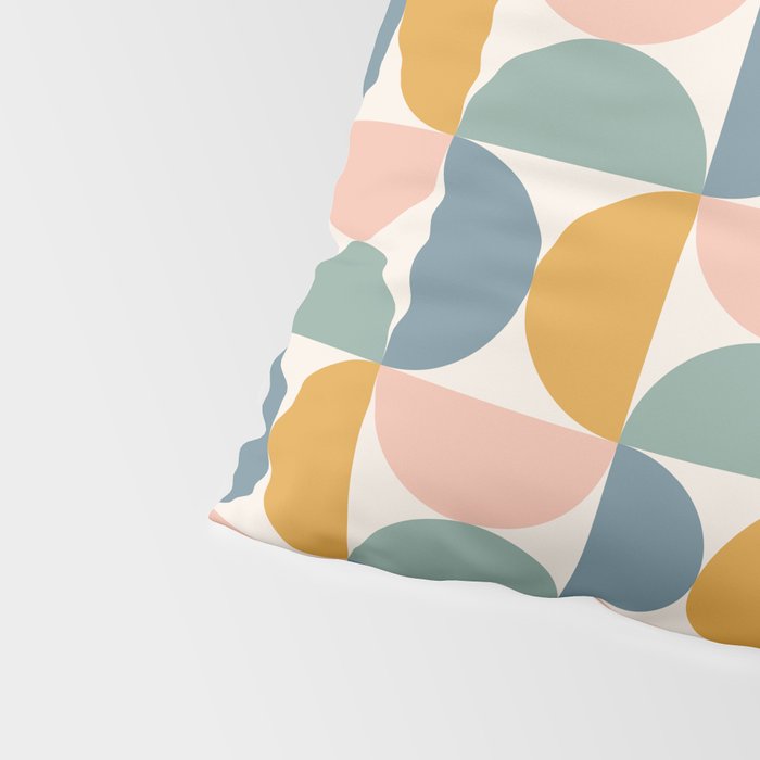 Bauhaus Mid Century Modern Geometric Pattern XVI Pillow Sham Gallery Image 4