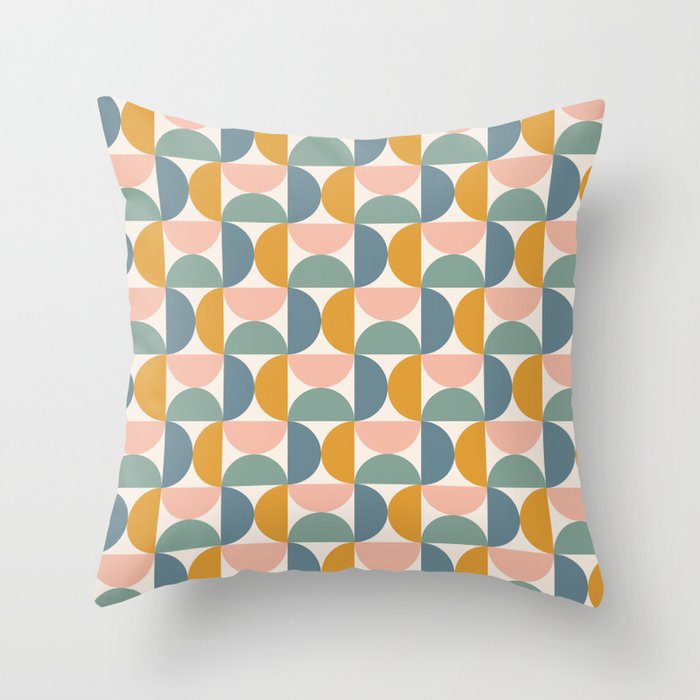 Bauhaus Mid Century Modern Geometric Pattern XVI Throw Pillow Gallery Image 6