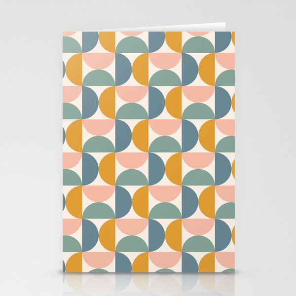 Bauhaus Mid Century Modern Geometric Pattern XVI Stationery Card Gallery Image 2