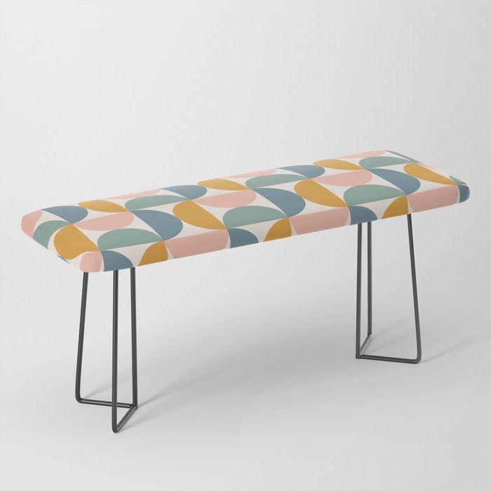 Bauhaus Mid Century Modern Geometric Pattern XVI Bench Gallery Image 1