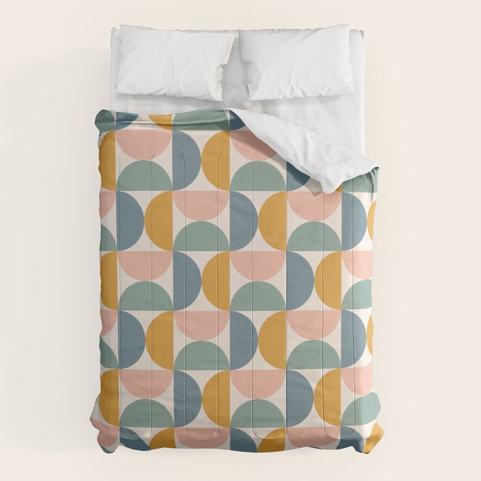 Bauhaus Mid Century Modern Geometric Pattern XVI Comforter Gallery Image 6