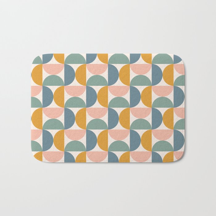 Bauhaus Mid Century Modern Geometric Pattern XVI Bath Mat Gallery Image 1