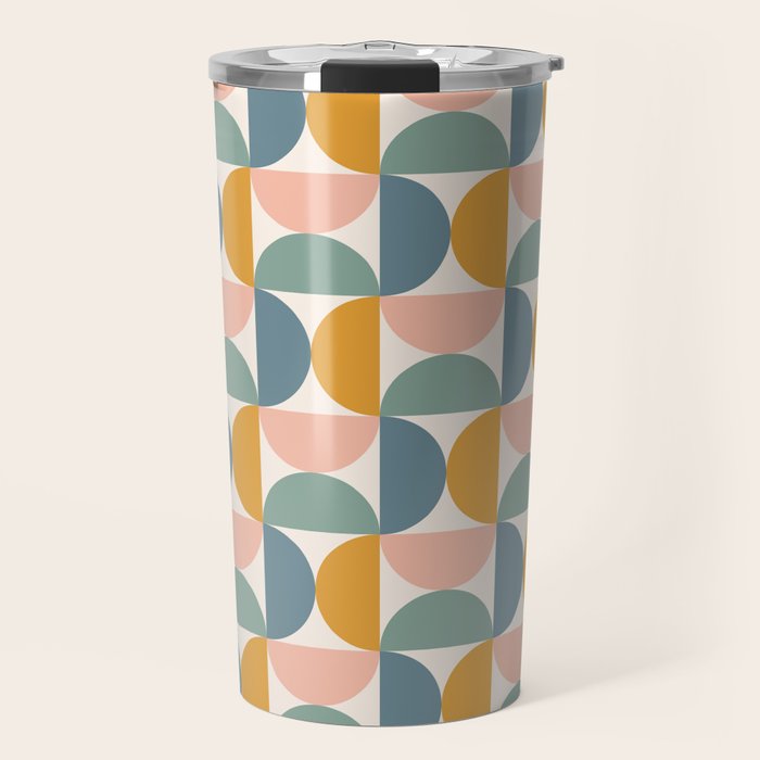 Bauhaus Mid Century Modern Geometric Pattern XVI Travel Mug Gallery Image 1