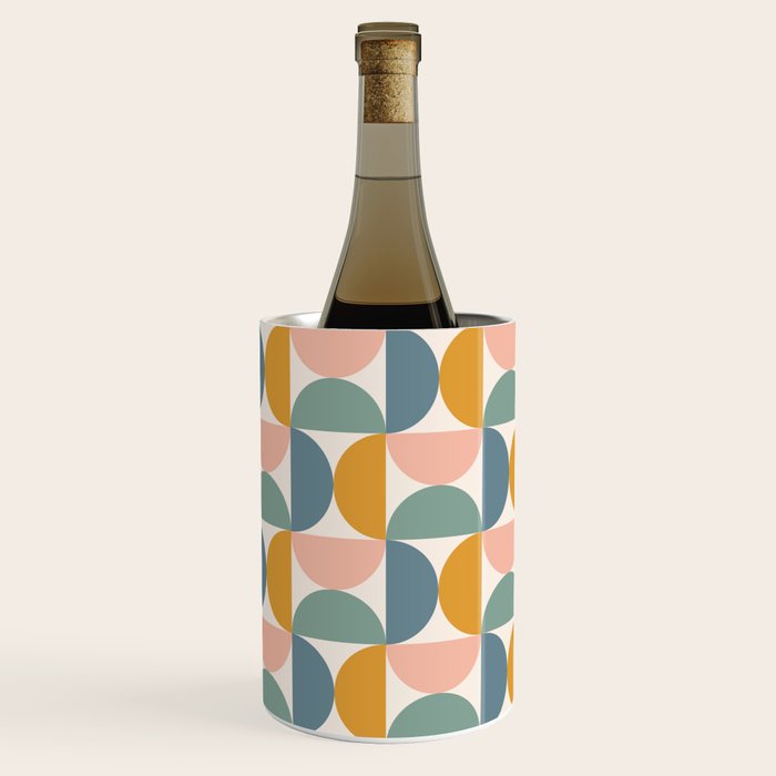 Bauhaus Mid Century Modern Geometric Pattern XVI Wine Chiller Gallery Image 1