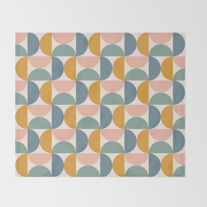 Bauhaus Mid Century Modern Geometric Pattern XVI Throw Blanket Gallery Image 2