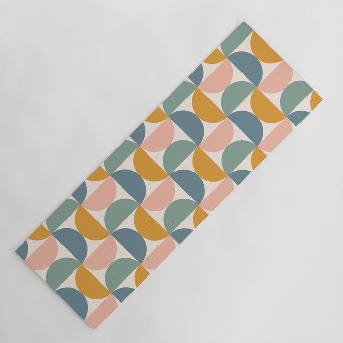 Bauhaus Mid Century Modern Geometric Pattern XVI Yoga Mat Gallery Image 1