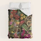 Snake Princess Tropical Jungle Vibes Multicolor  Black Duvet Cover Gallery Image 6