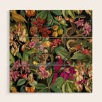Snake Princess Tropical Jungle Vibes Multicolor  Black Wood Wall Art Gallery Image 1