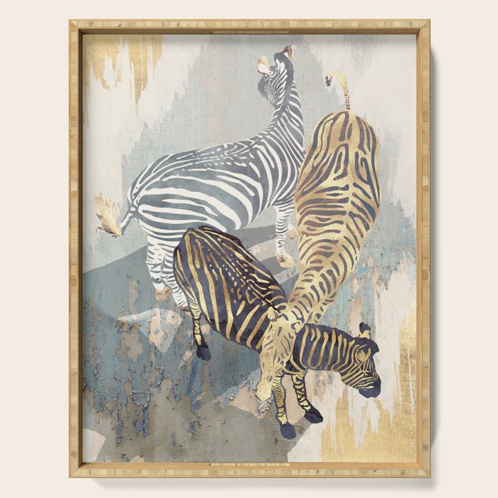 Metallic Zebras Serving Tray Gallery Image 1