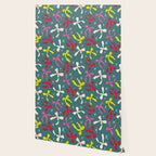 Festive Ribbons Pattern On Teal Wallpaper Gallery Image 2
