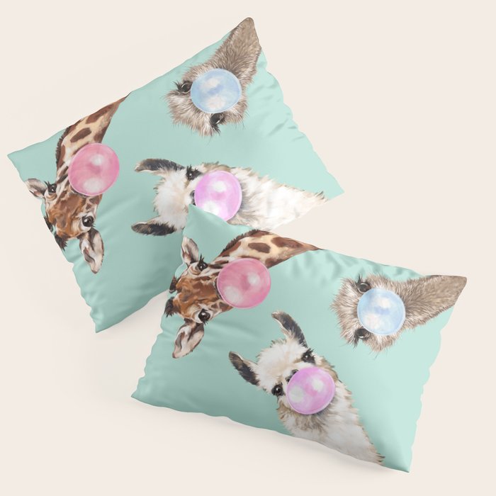 Bubble Gum Gang in Green Pillow Sham Gallery Image 3