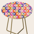 Colorful Retro Modern Geometric Rektangel Pattern Blue Orange Pink Side Table Gallery Image 2