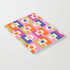Colorful Retro Modern Geometric Rektangel Pattern Blue Orange Pink Notebook Gallery Image 2