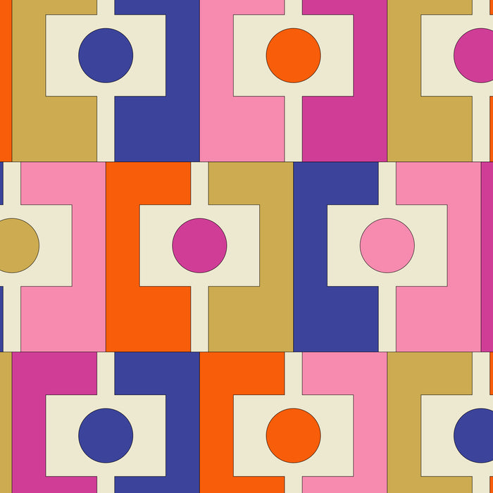 Colorful Retro Modern Geometric Rektangel Pattern Blue Orange Pink Coffee Mug Gallery Image 2