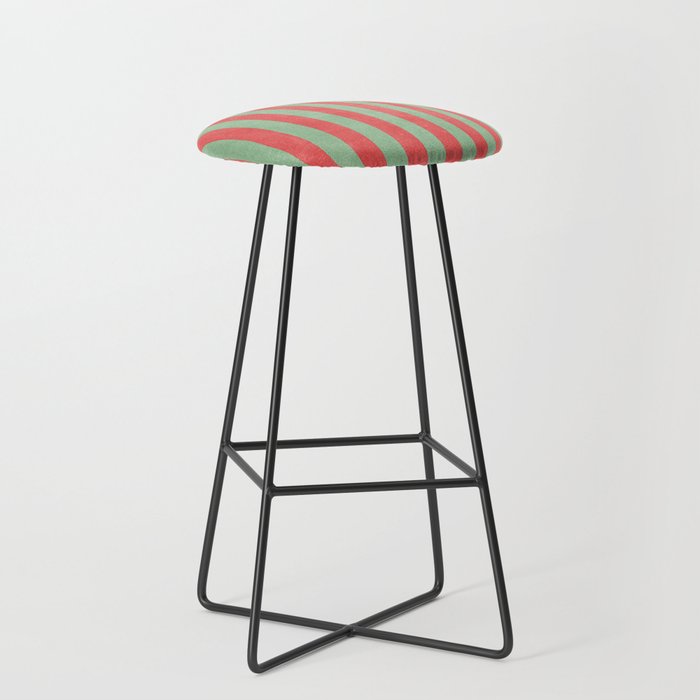 STRIPES - 005 - red and green Stool Gallery Image 1
