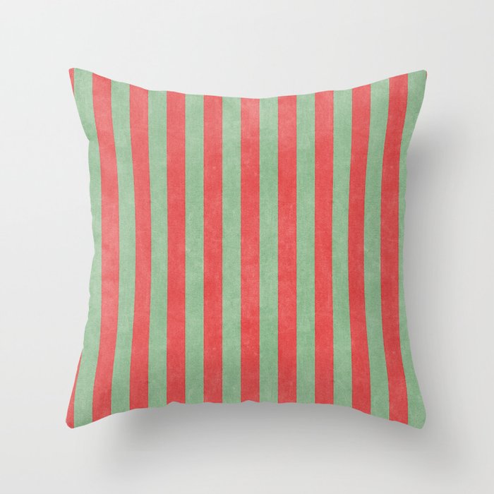 STRIPES - 005 - red and green Throw Pillow Gallery Image 6