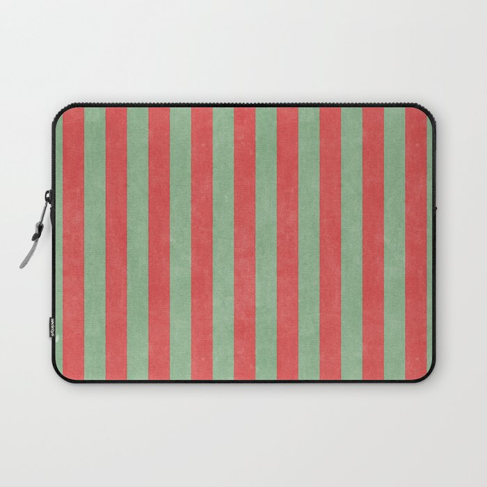 STRIPES - 005 - red and green Laptop Sleeve Gallery Image 1