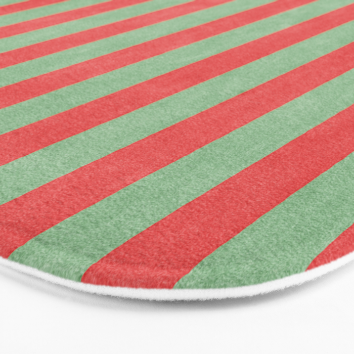 STRIPES - 005 - red and green Bath Mat Gallery Image 3