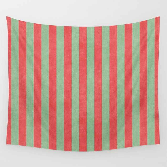 STRIPES - 005 - red and green Wall Tapestry Gallery Image 4