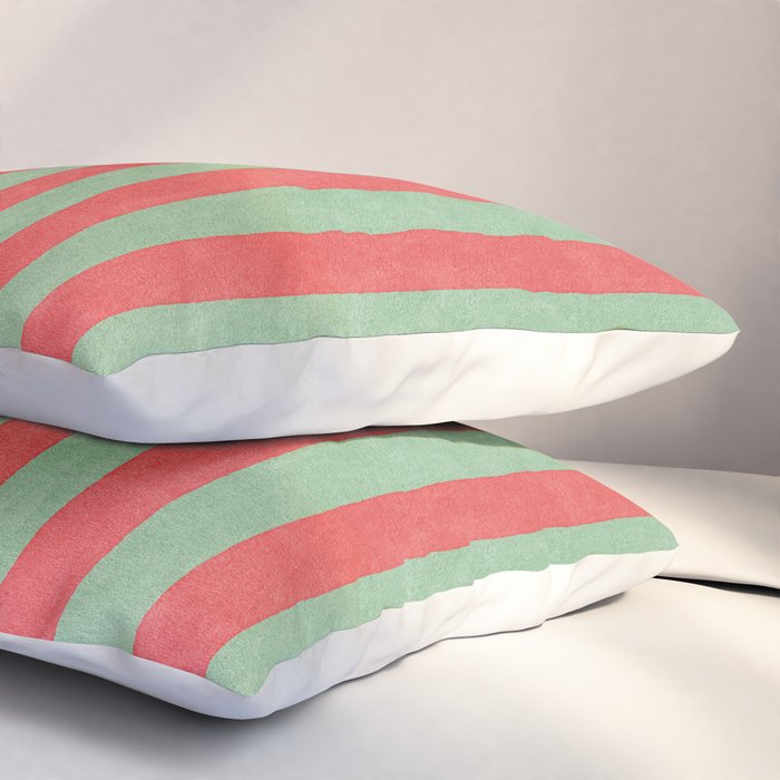 STRIPES - 005 - red and green Pillow Sham Gallery Image 3