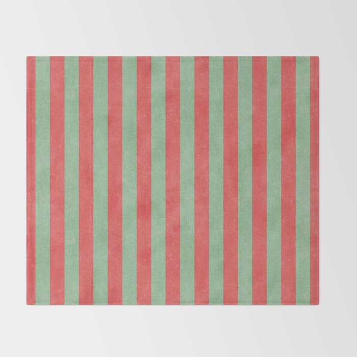 STRIPES - 005 - red and green Throw Blanket Gallery Image 2