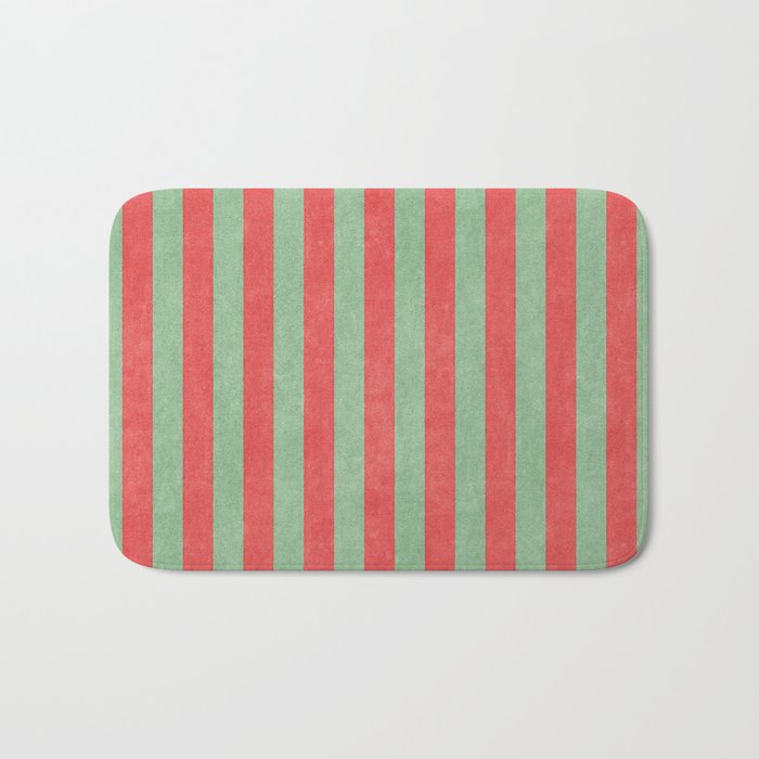 STRIPES - 005 - red and green Bath Mat Gallery Image 1