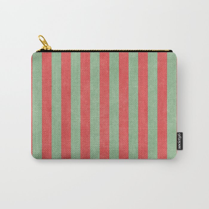 STRIPES - 005 - red and green Carry All Pouch Gallery Image 1