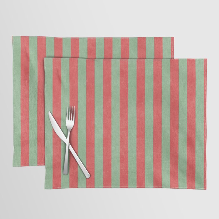 STRIPES - 005 - red and green Placemat Gallery Image 1