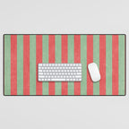 STRIPES - 005 - red and green Desk Mat Gallery Image 1