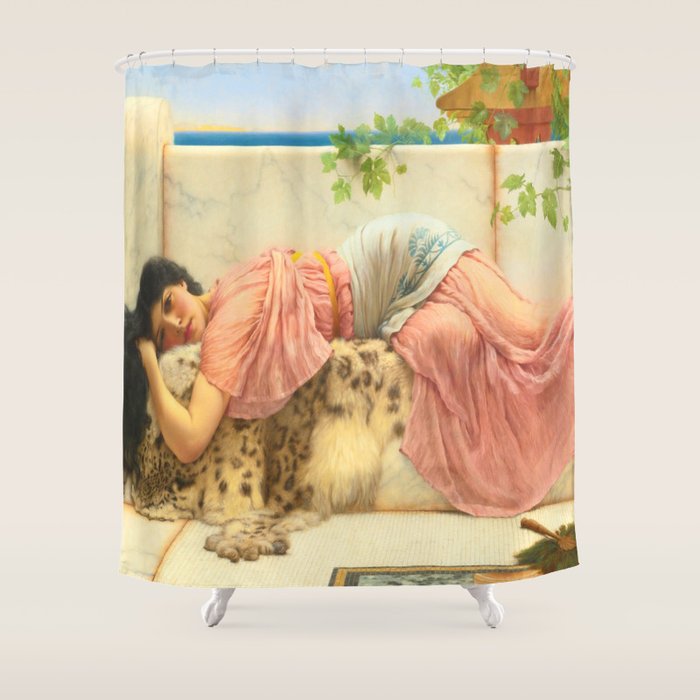 When The Heart is Young - John William Godward Shower Curtain Gallery Image 1