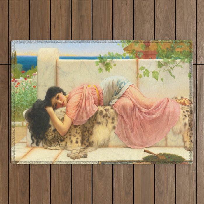 When The Heart is Young - John William Godward Outdoor Rug Gallery Image 1