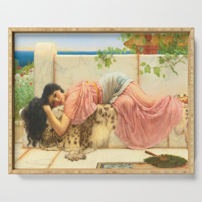 When The Heart is Young - John William Godward Serving Tray Gallery Image 1