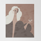 Coffee Hour Inspired by PANTONE 17 1230 Mocha Mousse Throw Blanket Gallery Image 2