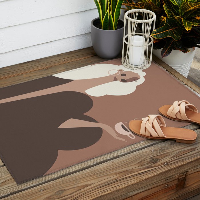 Coffee Hour Inspired by PANTONE 17 1230 Mocha Mousse Outdoor Rug Gallery Image 2