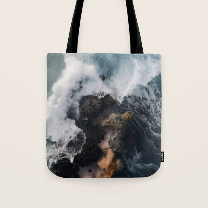 Wild Waves crashing on the tropical Coast - Landscape Photography Tote Bag Gallery Image 1
