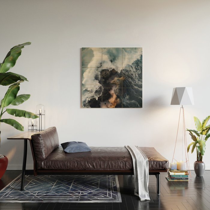 Wild Waves crashing on the tropical Coast - Landscape Photography Wood Wall Art Gallery Image 2