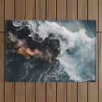 Wild Waves crashing on the tropical Coast - Landscape Photography Outdoor Rug Gallery Image 1