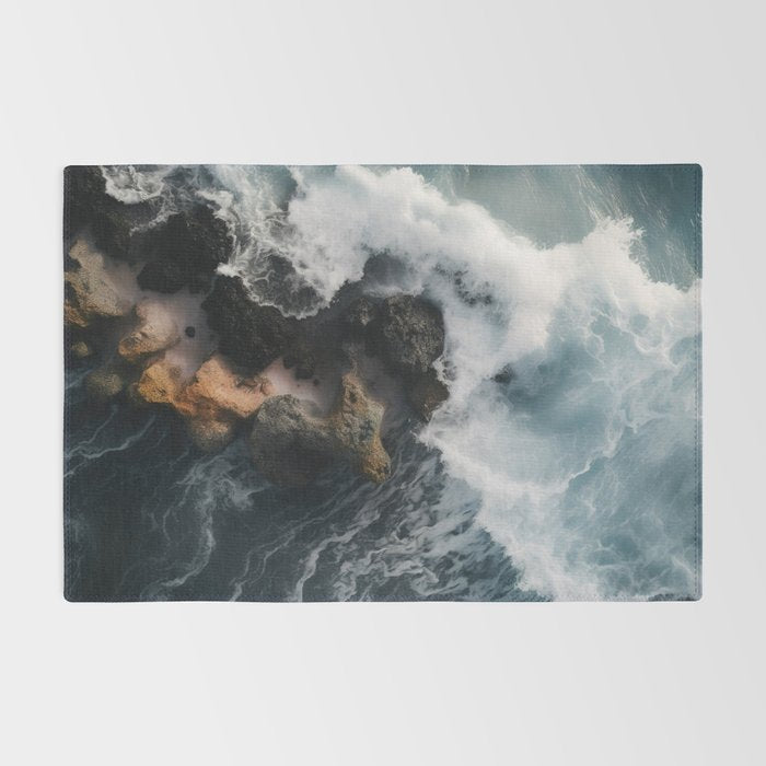 Wild Waves crashing on the tropical Coast - Landscape Photography Rug Gallery Image 2