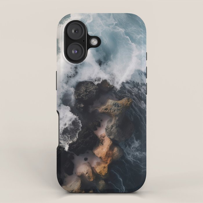 Wild Waves crashing on the tropical Coast - Landscape Photography iPhone Case Gallery Image 1