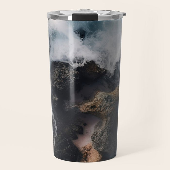 Wild Waves crashing on the tropical Coast - Landscape Photography Travel Mug Gallery Image 1