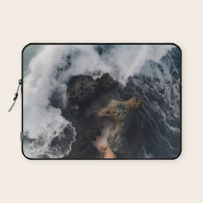 Wild Waves crashing on the tropical Coast - Landscape Photography Laptop Sleeve Gallery Image 1
