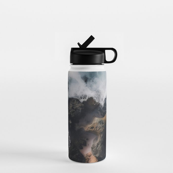 Wild Waves crashing on the tropical Coast - Landscape Photography Water Bottle Gallery Image 1