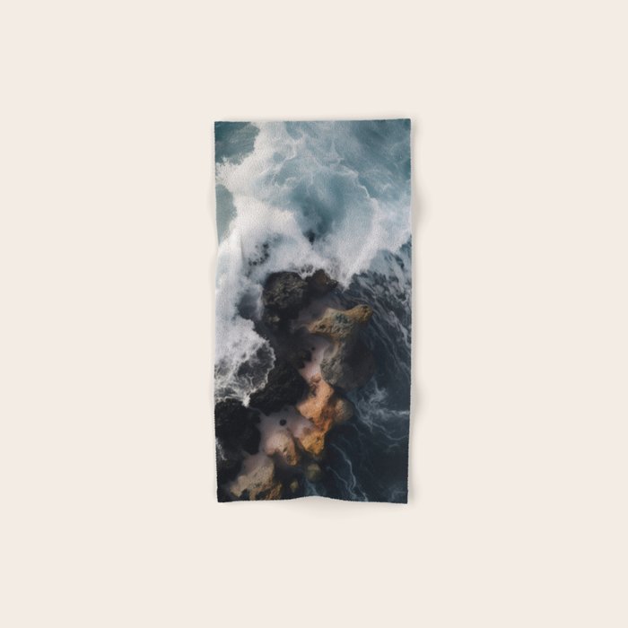Wild Waves crashing on the tropical Coast - Landscape Photography Bath Towel Gallery Image 1