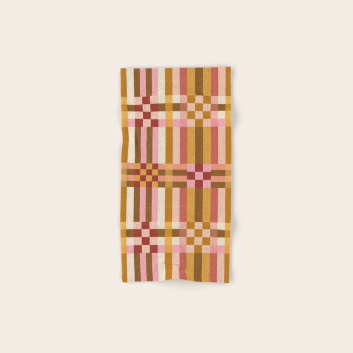 Woven Checks and Stripes - Harvest Gold Bath Towel Gallery Image 1